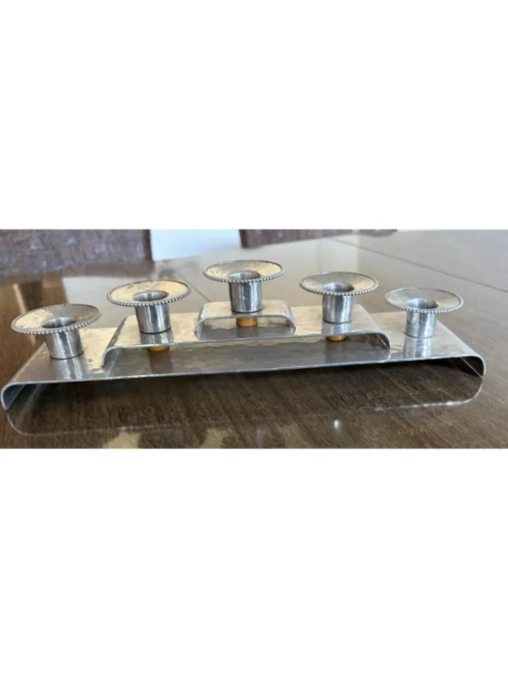 Mulholland Silver Co Era Hand Hammered Candle Holder 1930s Art Deco Set Of 2
